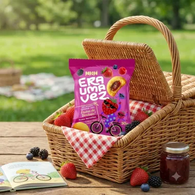 Biscoito Recheado Papap&aacute; Era Uma Vez Sabor Frutas Vermelhas 30g