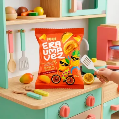 Biscoito Recheado Papap&aacute; Era Uma Vez Sabor Frutas Amarelas 30g
