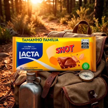 Chocolate ao Leite Shot com Amendoim 145g Tamanho Fam&iacute;lia