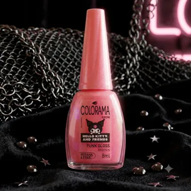 Esmalte Colorama Kuromi Hello Kitty and Friends Punk Gloss Efeitos 8ml