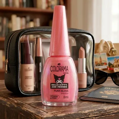 Esmalte Colorama Kuromi Hello Kitty and Friends Punk Gloss Efeitos 8ml
