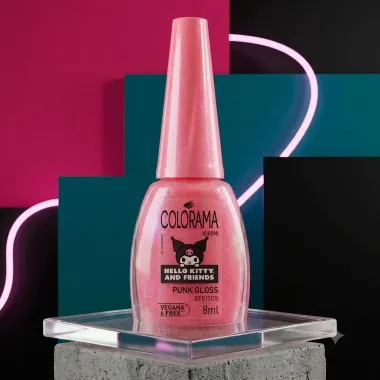 Esmalte Colorama Kuromi Hello Kitty and Friends Punk Gloss Efeitos 8ml
