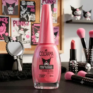Esmalte Colorama Kuromi Hello Kitty and Friends Punk Gloss Efeitos 8ml