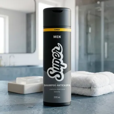 Shampoo Super Men Cimed Anticaspa Mentol Limpeza Profunda 200ml