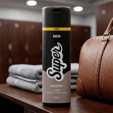 Shampoo Super Men Cimed 3 em 1 Cabelo Barba e Corpo 200ml