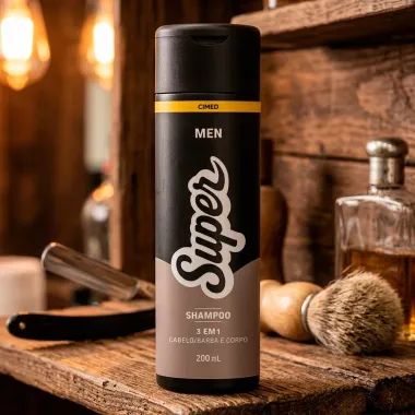 Shampoo Super Men Cimed 3 em 1 Cabelo Barba e Corpo 200ml