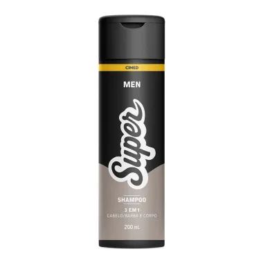 Shampoo Super Men Cimed 3 em 1 Cabelo Barba e Corpo 200ml