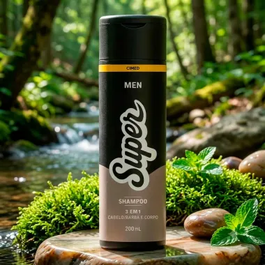 Shampoo Super Men Cimed 3 em 1 Cabelo Barba e Corpo 200ml