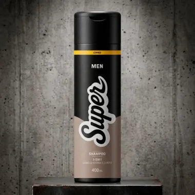 Shampoo Super Men Cimed 3 em 1 Cabelo Barba e Corpo 400ml