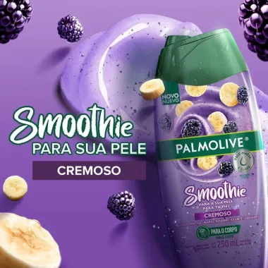 Sabonete L&iacute;quido Cremoso Palmolive Smoothie Frutas Vermelhas, Berries, Banana e Iogurte 250ml