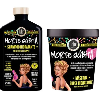 Kit Lola Morte S&uacute;bita Shampoo Hidratante 250ml e M&aacute;scara Super Hidratante 450g Edi&ccedil;&atilde;o Limitada