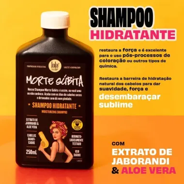 Kit Lola Morte S&uacute;bita Shampoo Hidratante 250ml e M&aacute;scara Super Hidratante 450g Edi&ccedil;&atilde;o Limitada