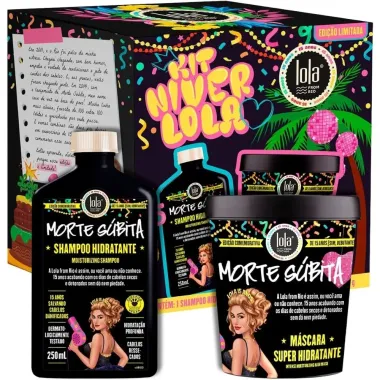 Kit Lola Morte S&uacute;bita Shampoo Hidratante 250ml e M&aacute;scara Super Hidratante 450g Edi&ccedil;&atilde;o Limitada