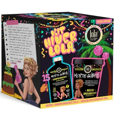 Kit Lola Morte S&uacute;bita Shampoo Hidratante 250ml e M&aacute;scara Super Hidratante 450g Edi&ccedil;&atilde;o Limitada
