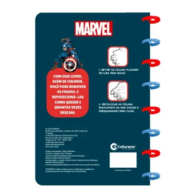 Livro Infantil Culturama Marvel Ler e Colorir com Disco 1 Unidade