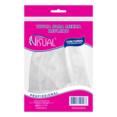 Touca para Mecha e Reflexo Novo Visual Profissional com Furos PVC Emborrachada 1 Unidade