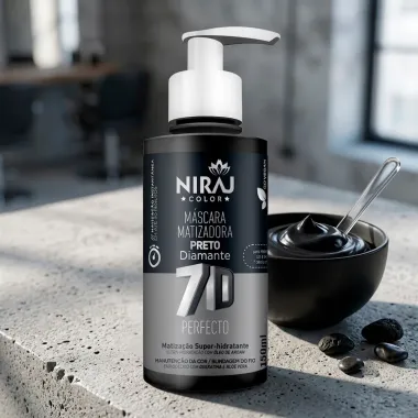 M&aacute;scara Matizadora Niraj Color 7D Perfecto Preto Diamante 150ml