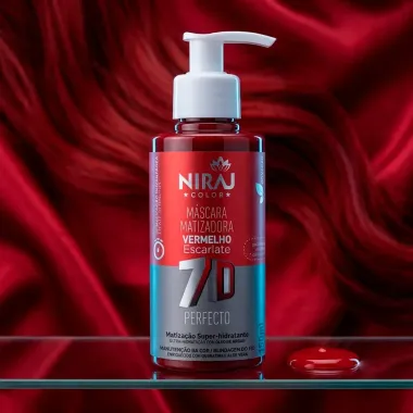 M&aacute;scara Matizadora Niraj Color 7D Perfecto Vermelho Escarlate 150ml