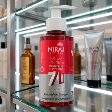 M&aacute;scara Matizadora Niraj Color 7D Perfecto Vermelho Escarlate 150ml