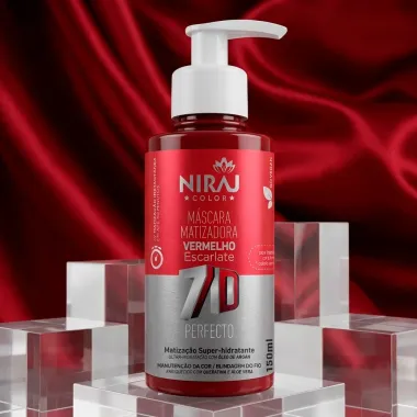M&aacute;scara Matizadora Niraj Color 7D Perfecto Vermelho Escarlate 150ml