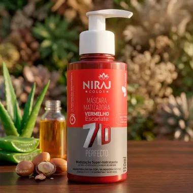 M&aacute;scara Matizadora Niraj Color 7D Perfecto Vermelho Escarlate 150ml