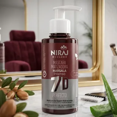 M&aacute;scara Matizadora Niraj Color 7D Perfecto Marsala Intenso 150ml