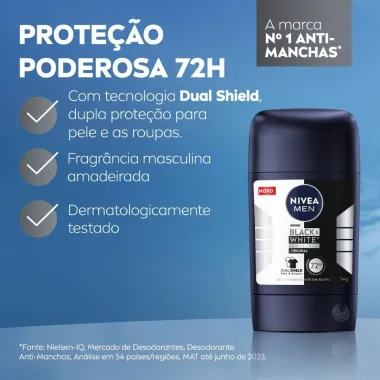 Desodorante Nivea Men Stick Black & White Invisible Original 54g
