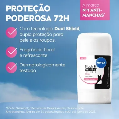 Desodorante Nivea Stick Black & White Invisible Clear Dual Shield 54g