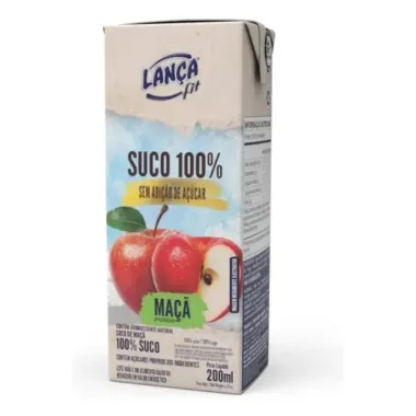 Suco Lan&ccedil;a fit 100% Sabor Ma&ccedil;a Sem Adi&ccedil;&atilde;o de A&ccedil;&uacute;car 200ml