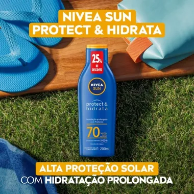 Protetor Solar Nivea Sun Protect E Hidrata FPS70 Lo&ccedil;&atilde;o 200ml 25% de Desconto
