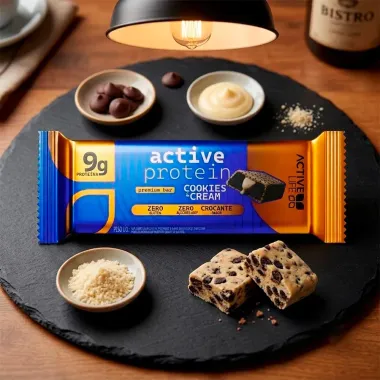 Barra de Prote&iacute;na Active Protein Premium Bar Active Life com 9g de Prote&iacute;na Cookies e Cream 50g