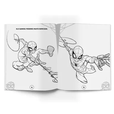 Livro de Atividades Mi&oacute; Marvel Spider Man Ler e Pintar