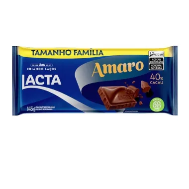 Chocolate Lacta Amaro 40% Cacau 145g Tamanho Fam&iacute;lia