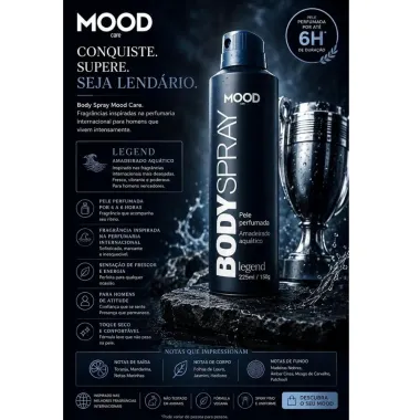 Body Spray Corporal Mood Amadeirado Aqu&aacute;tico Legend 225ml