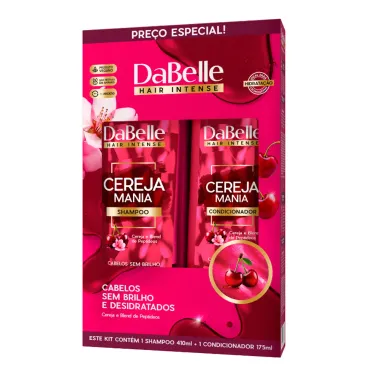 Kit DaBelle Hair Intense Cereja Mania Cabelos Sem Brilho e Desidratados Shampoo 410ml e Condicionador 175ml