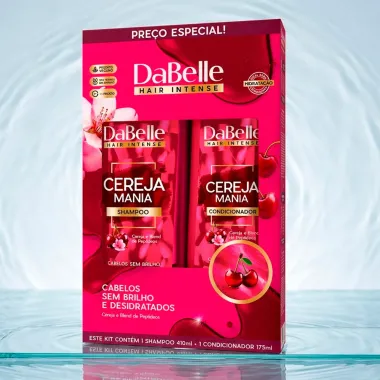 Kit DaBelle Hair Intense Cereja Mania Cabelos Sem Brilho e Desidratados Shampoo 410ml e Condicionador 175ml