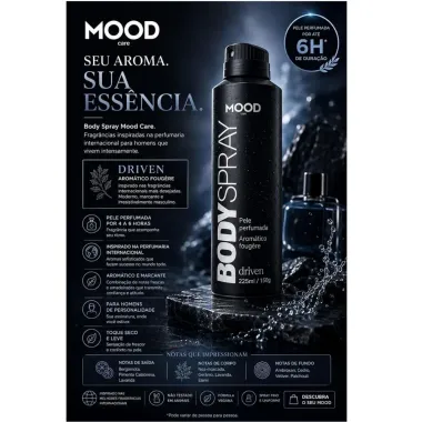 Body Spray Corporal Mood Arom&aacute;tico Foug&eacute;re Driven 225ml