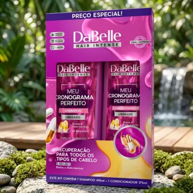 Kit DaBelle Hair Intense Meu Cronograma Perfeito Shampoo 410ml e Condicionador 175ml
