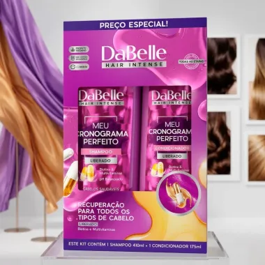 Kit DaBelle Hair Intense Meu Cronograma Perfeito Shampoo 410ml e Condicionador 175ml