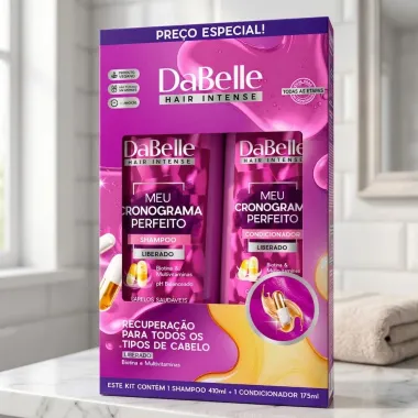 Kit DaBelle Hair Intense Meu Cronograma Perfeito Shampoo 410ml e Condicionador 175ml