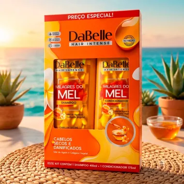Kit DaBelle Hair Intense Milagres do Mel Shampoo Cabelos Secos e Danificados 410ml e Condicionador 175ml