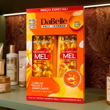 Kit DaBelle Hair Intense Milagres do Mel Shampoo Cabelos Secos e Danificados 410ml e Condicionador 175ml