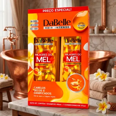 Kit DaBelle Hair Intense Milagres do Mel Shampoo Cabelos Secos e Danificados 410ml e Condicionador 175ml