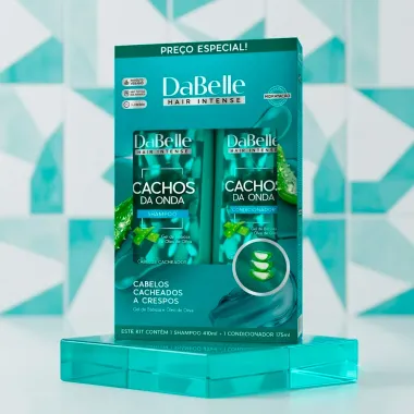 Kit Dabelle Hair Intense Cachos da Onda Cabelos Cacheados e Crespos Shampoo 410ml e Condicionador 175ml