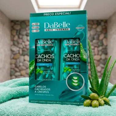 Kit Dabelle Hair Intense Cachos da Onda Cabelos Cacheados e Crespos Shampoo 410ml e Condicionador 175ml