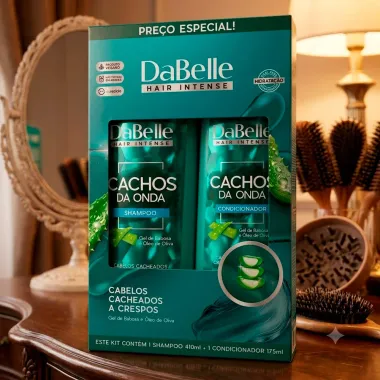 Kit Dabelle Hair Intense Cachos da Onda Cabelos Cacheados e Crespos Shampoo 410ml e Condicionador 175ml