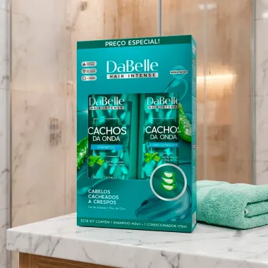Kit Dabelle Hair Intense Cachos da Onda Cabelos Cacheados e Crespos Shampoo 410ml e Condicionador 175ml