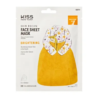 M&aacute;scara Facial de Algod&atilde;o Kiss New York Brightening Iluminadora 25ml