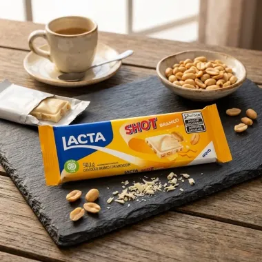 Chocolate Branco Lacta Shot Branco com Amendoim 50,1g