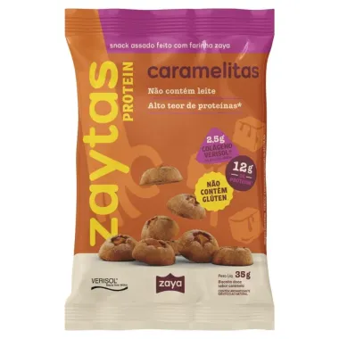 Biscoito Doce Zaytas Protein 12g de Prote&iacute;nas Sabor Caramelitas 35g
